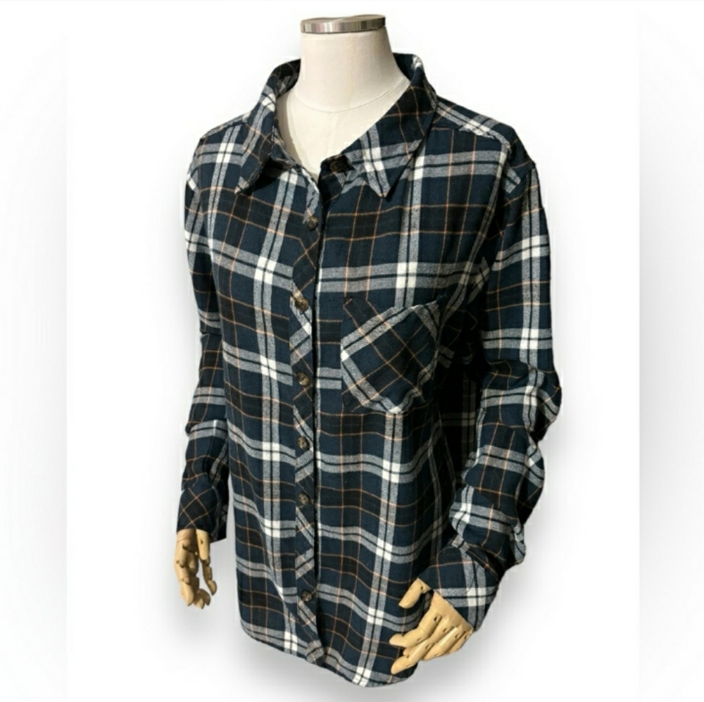 WHITE FOX BOUTIQUE Only Yesterday Oversized Plaid Flannel Button Up